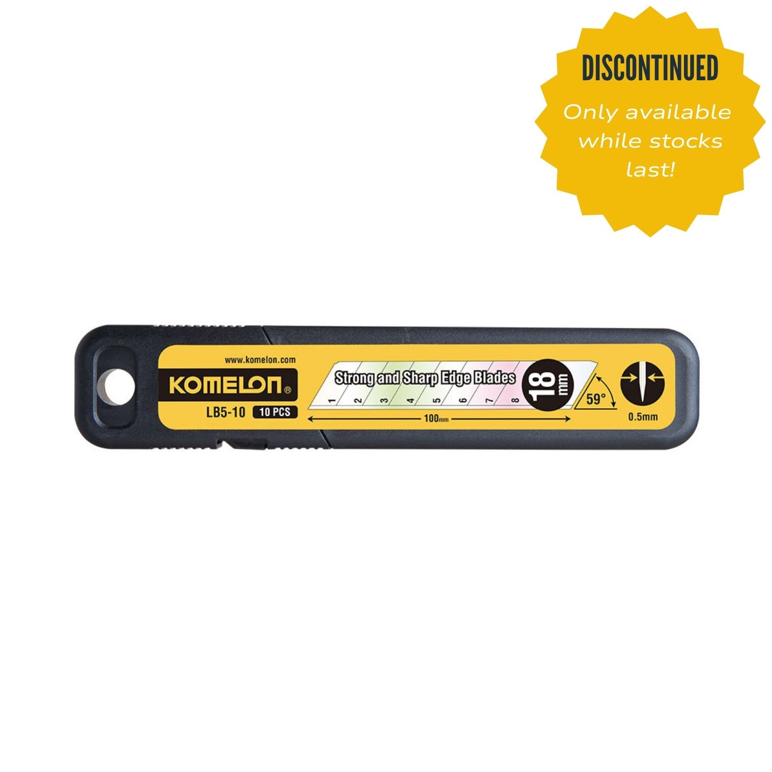Komelon Autolock Snap Off Knife Blades 18mm