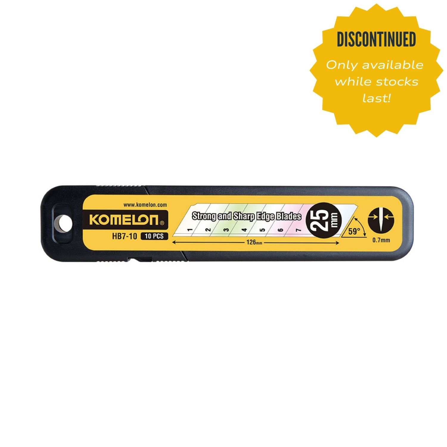 Komelon Autolock Snap Off Knife Blades 25mm